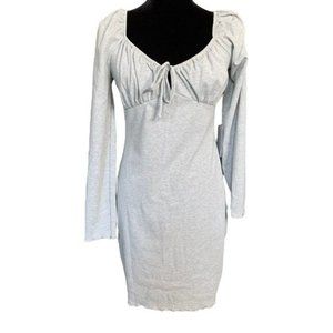 NEW Lush Long Sleeve Ribbed Gray Mini Dress